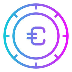 Euro Gradient Icon Design Vector