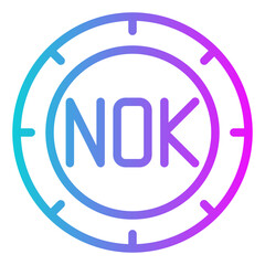 Norwegian Krone Gradient Icon Design Vector
