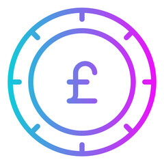 British Pound Gradient Icon Design Vector