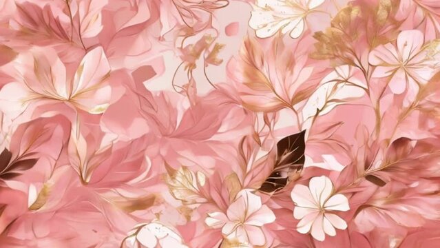 Abstract art botanical pink background, motion