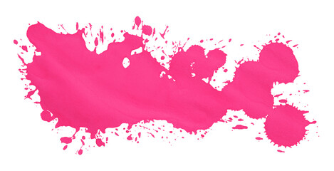 Pink watercolor background. Artistic hand paint. Isolated on transparent background.