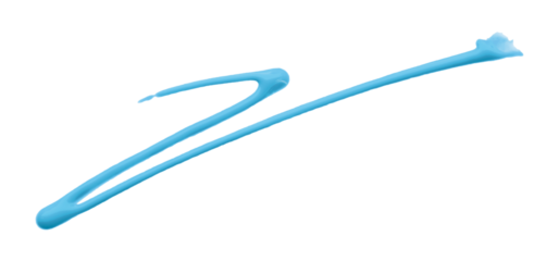 Light blue watercolor painted zigzag lines isolated on transparent background.