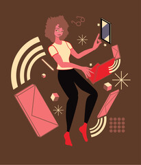 girl working on the internet