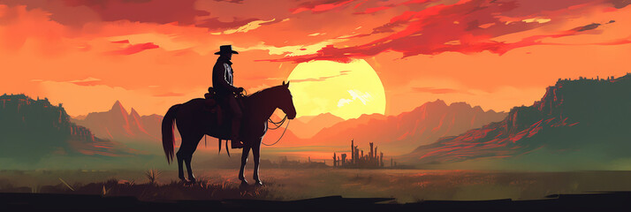 Black cowboy on a horse