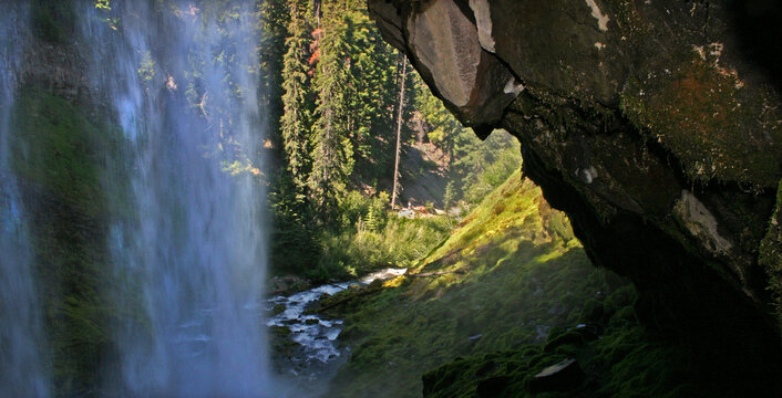 waterfall in the cave