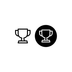 trophy icon. user avatar. user profile icon. with line style and black fill.