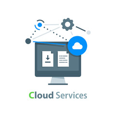 Cloud services and technology,data exchange, online network concept,storage solution