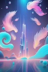 Obraz premium Trendy and avant-garde acidic design art poster