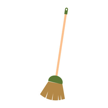 broom cleaning tool icon image vector illustration design  flat style shadow. Cleaning stuff element design