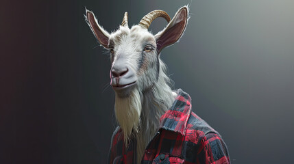 Jaunty Goat's Flannel Shirt Day - obrazy, fototapety, plakaty