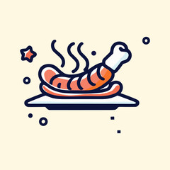 Fried chicken icon vector