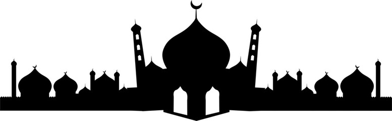 Mosque silhouette, Ramadan Illustration 