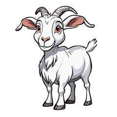 Cute goat cartoon character vector image. Illustration of  sheep animal clip art for animal icon