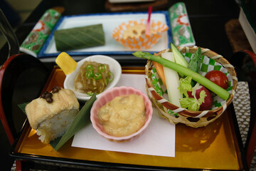 Japanese food at a ryokan