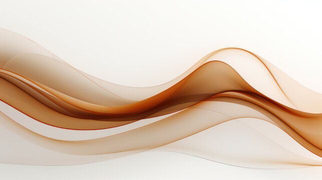 Abstract brown wave background. Stylized water flow banner - Generative AI
