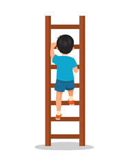 Cute little boy climbing ladder © Tenstudio