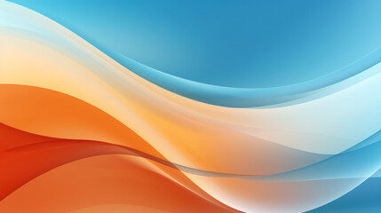 Abstract blue and orange wave background. Stylized water flow banner - Generative AI