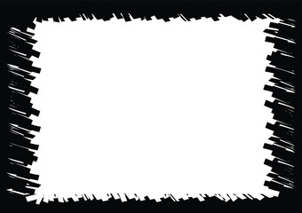 WebAbstract grunge texture background, rough edge frame, distressed border, black and white vector illustration template for web site, banner, wallpaper.