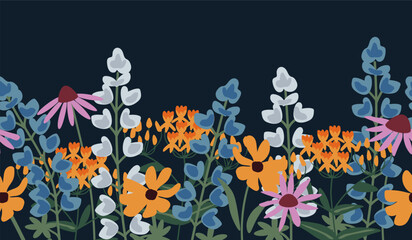 Seamless floral pattern - obrazy, fototapety, plakaty