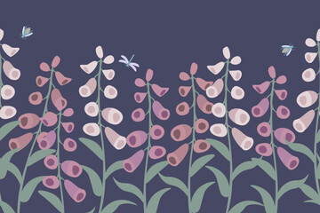 Foxglove floral pattern - 701168355