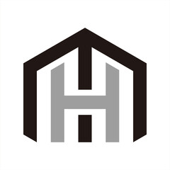 letter mh logo design