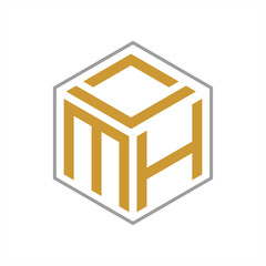 letter mvh logo design