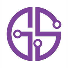 letter gs tech logo design