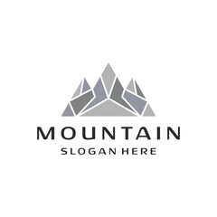 Obraz premium Abstract Simple Mountain Peak For Outdoor Adventure Logo Design.
