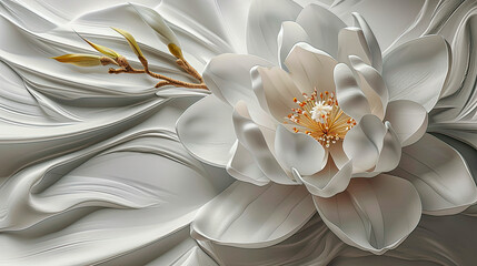 Background with white magnolia flower.
