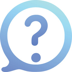 a light bule question mark, icon colored shapes gradient