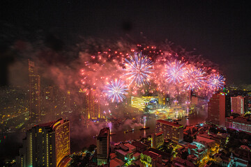 Fireworks for the 2024 New Year countdown in Bangkok
