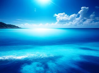 Fototapeta premium A large beautiful sea with beautiful single blue water, beautiful background and wallpaper