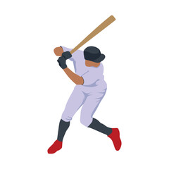 Baseball Player Stylized Posed Vector
