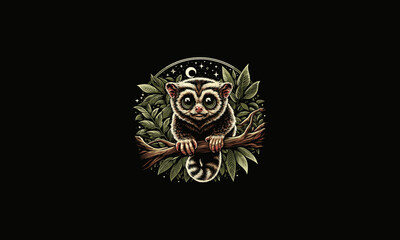 above rated lemurs in the forest vector illustration artwork design