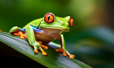 Fototapeta premium Red-eyed tree frog (Agalychnis callidryas)