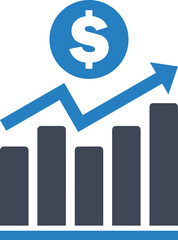 Increasing money sign | increasing investment sign | money growth icon | investment growth