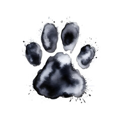 Black ink dog paw print 