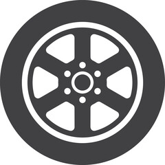 Obraz premium Vehicle wheel disks icon | Lorry disk icon | Rubber tyre or car tire