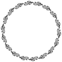 Black floral circle frame