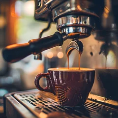 Foto op Plexiglas Expresso machine making coffee in the morning © stardadw007