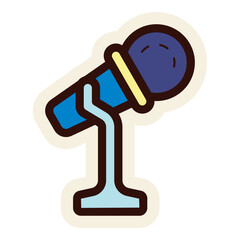 short mic stand with microphone icon