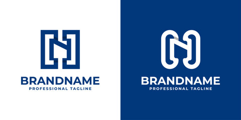 Modern Letter HN Monogram Logo, suitable for business with HN or NH initials