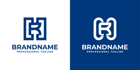 Modern Letter HR Monogram Logo, suitable for business with HR or RH initials