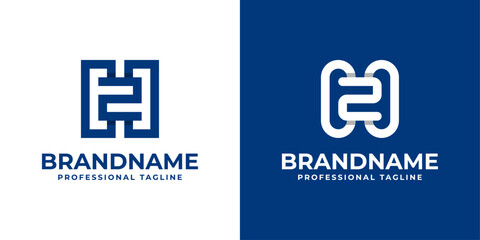 Modern Letter HZ Monogram Logo, suitable for business with HZ or ZH initials