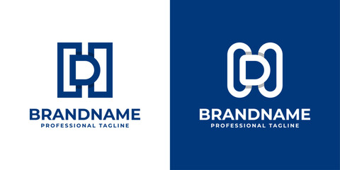 Modern Letter HD Monogram Logo, suitable for business with HD or DH initials