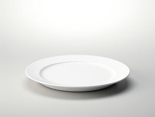 Clean white plate isolated on white background
