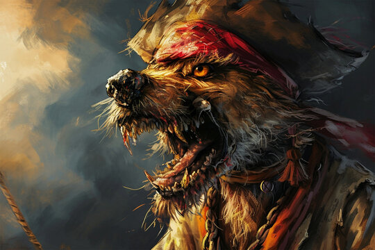 zombie dog pirate illustration