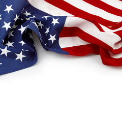 USA flag on white background stars and stripes, Voting, July 4th holiday background
