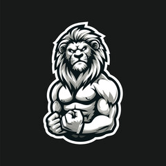 WHITE LION MASCOT ILLUSTRATION VECTOR