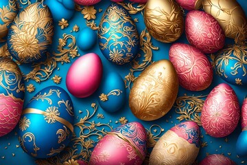 easter eggs in a basket